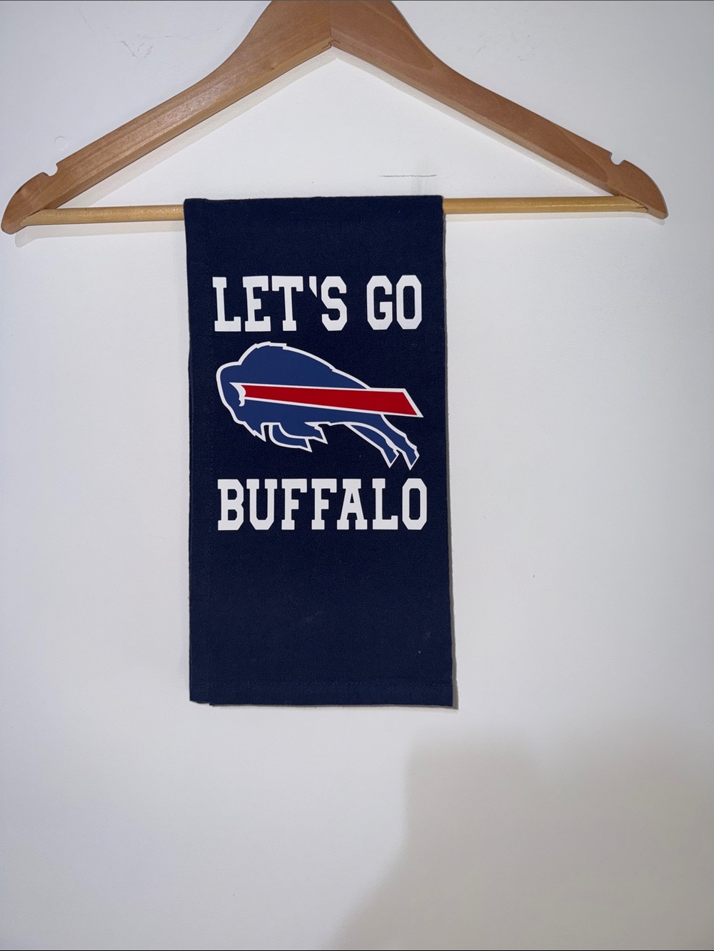 LET'S GO BUFFALO Navy Team Logo tea Towel NWOT